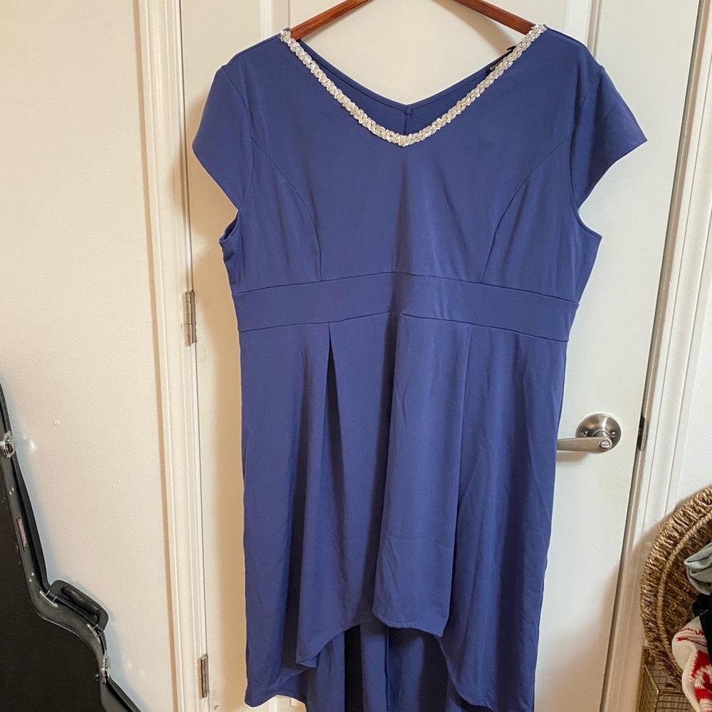 NWT plus size 4X Women’s blue maxi dress with sequin detailing